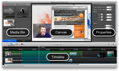 Camtasia for Mac editor interface