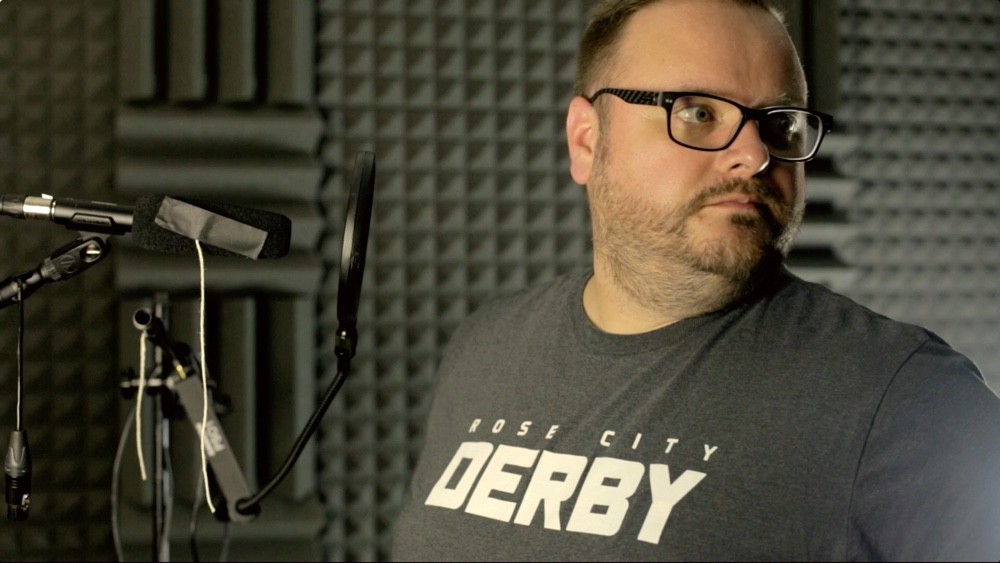 Testing out microphones for video and narration in the TechSmith Studio