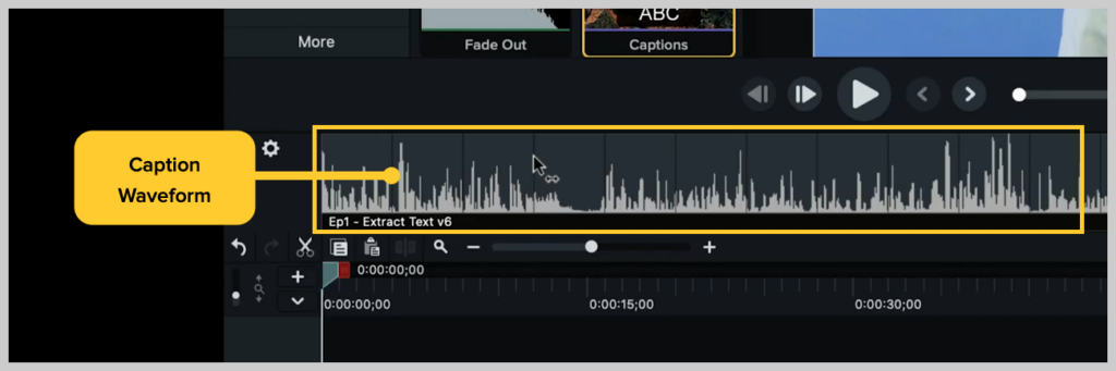 Manually add subtitles to Camtasia using the waveform