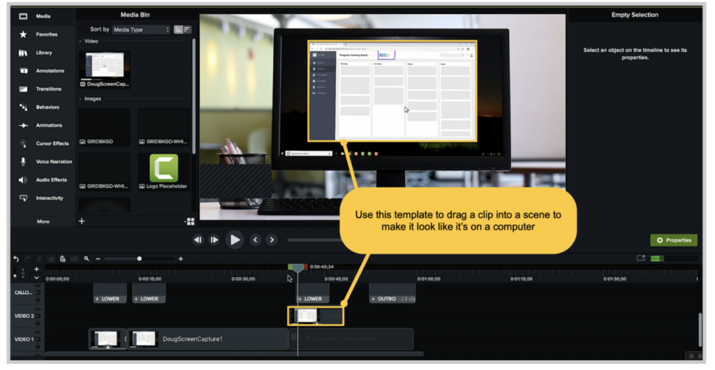 Use a template to create a video demo