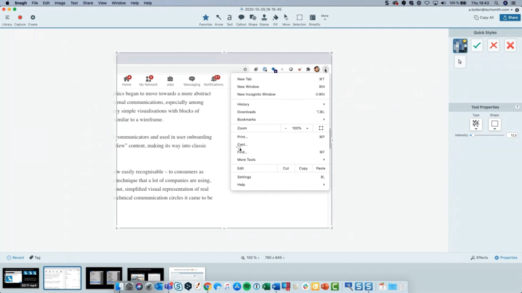 Screenshot for use in Snagit