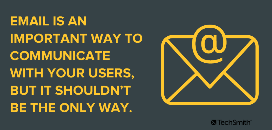 Email is an important way to communicate with your users, but it shouldn’t be the only way.