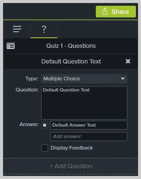 How to edit a quiz in Camtasia