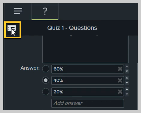 How to preview a quiz in Camtasia