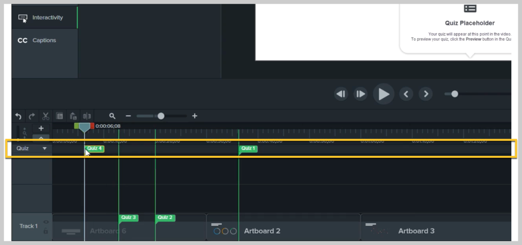 How to add quizzes to the timeline in Camtasia