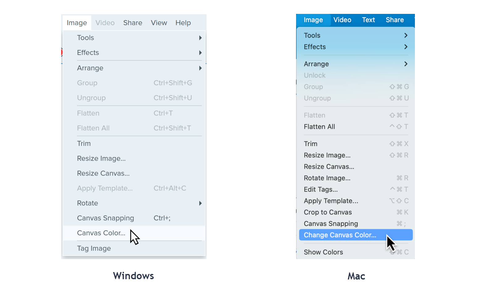 Change canvas color to transparent