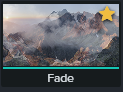 Fade transition with yellow star icon