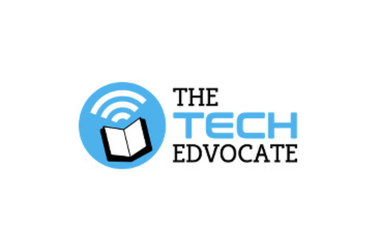 The Tech Edvocate logo. Light blue circle on the left with a book and wifi symbol.