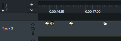 Imágenes del cursor en el archivo TREC en la línea de tiempo