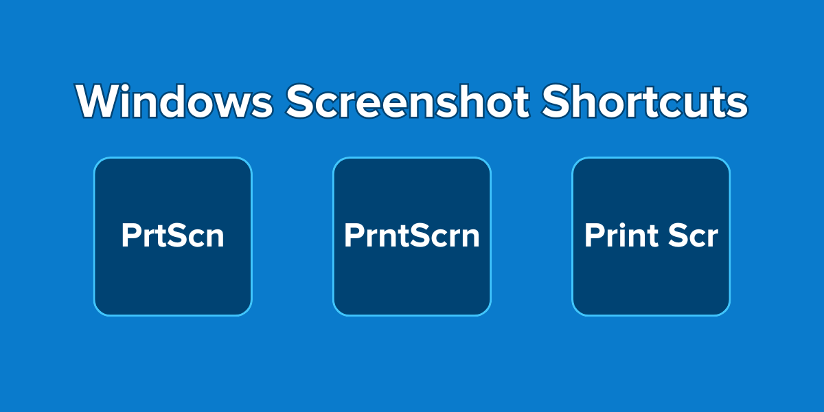 Windows screenshot shortcuts on keyboards
