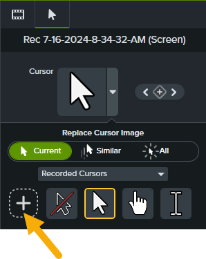 Import Cursor button