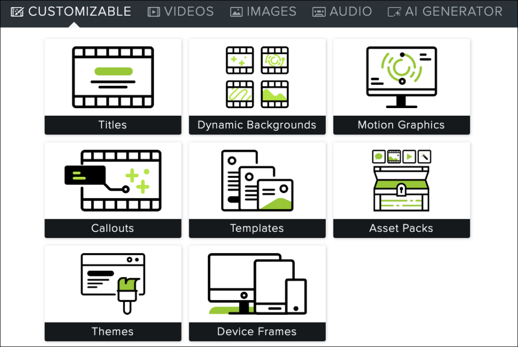 Customizable templates in video editing software for designing professional training videos