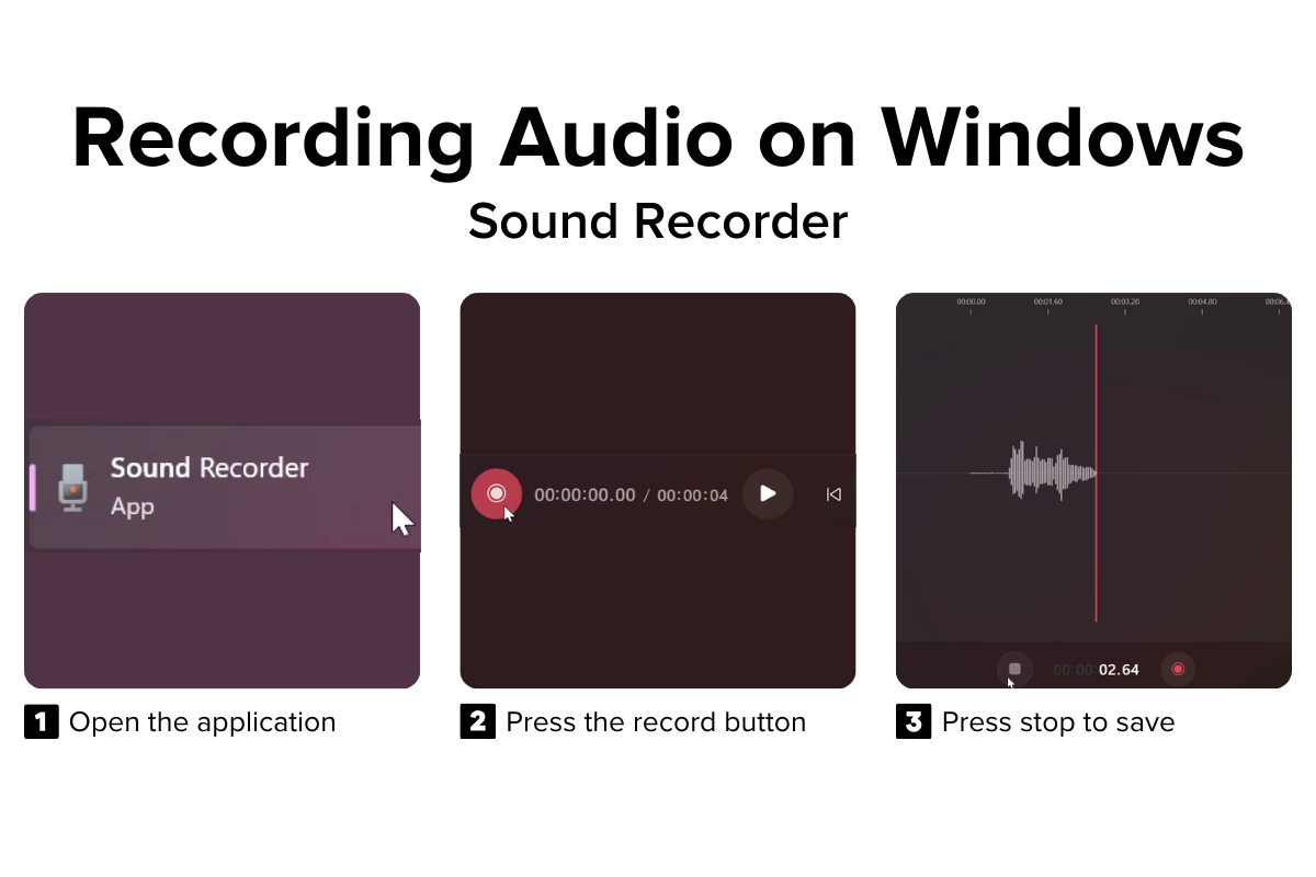 How to record audio on Windows Sound Recorder.