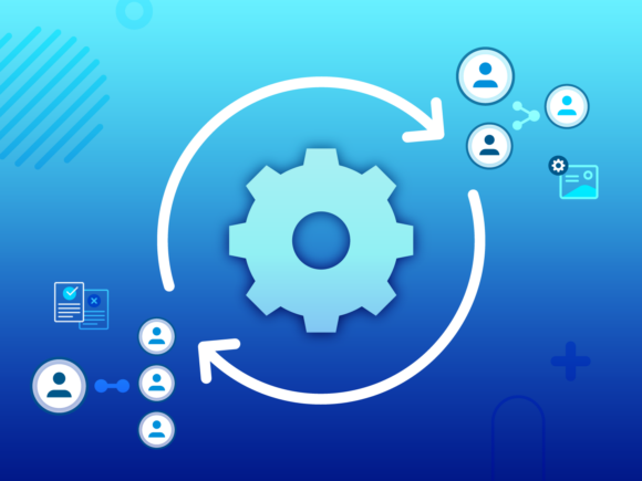 Gear icon representing the change management process of different organizational structures.