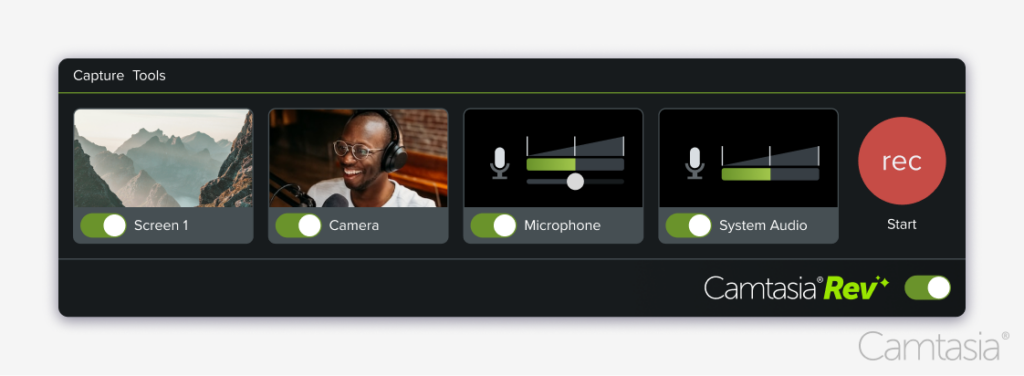 Camtasia recording options