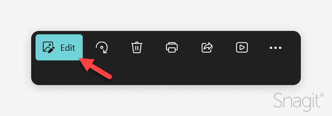 Screenshot of the Edit button in the Photos app