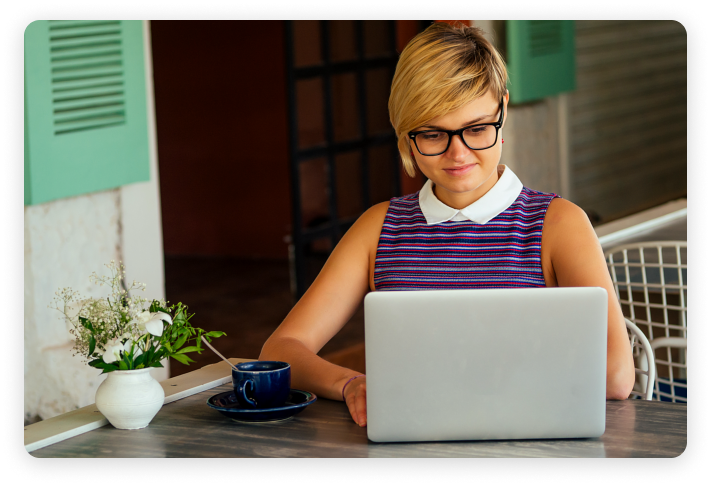 An employee working in a remote setting.