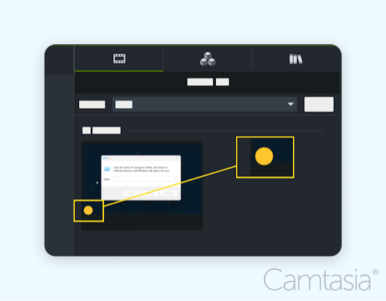 a image showing the indicator Camtasia uses to show a piece of footage has been proxied