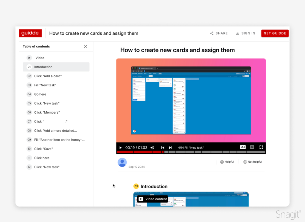 An image of a how to guide created in Guidde.