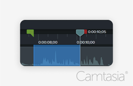 Image of trimming the middle of a video in Camtasia.