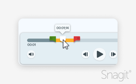 Dragging the playhead across the part of the video selected to be cut out.