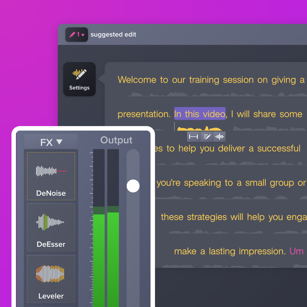 Audiate's interface.