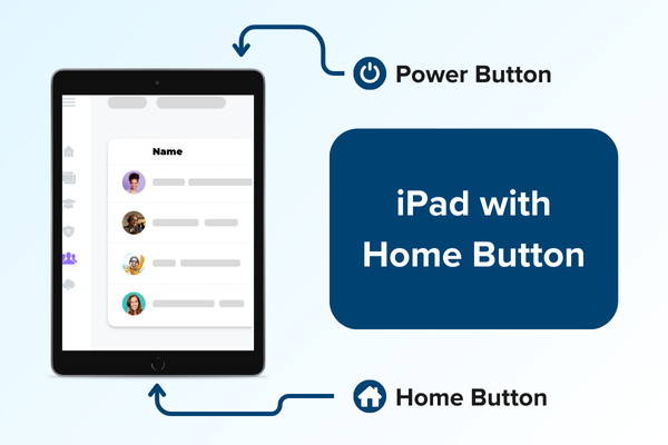 Take a screenshot on iPad with home button