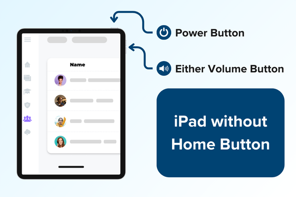 Take a screenshot on iPad without home button