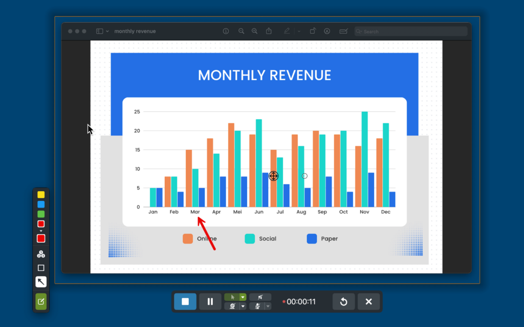 Use Screen draw to point out information