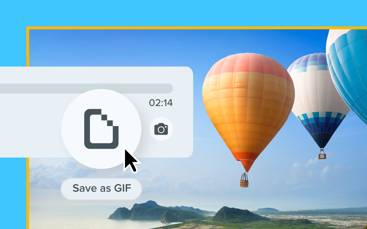 Snagit editor view with a GIF trimmed in the timeline and an enlarged mouse hovering over the Create GIF button.