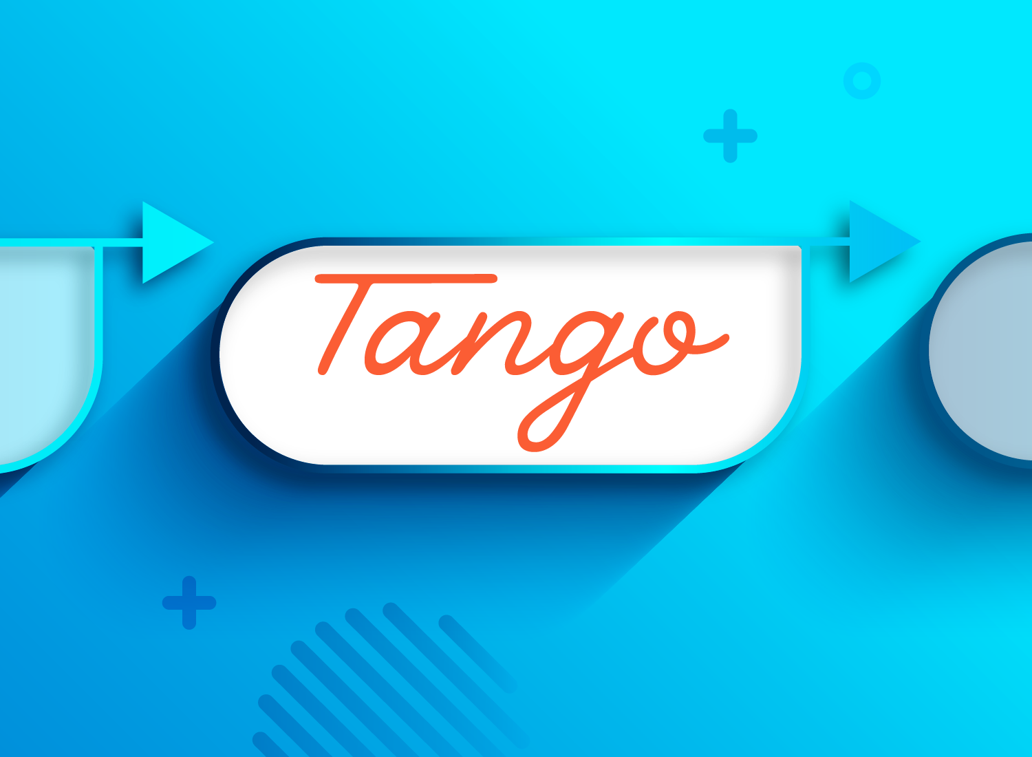 The Tango logo on a blue background.