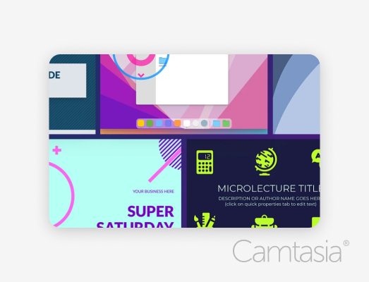 Camtasia video templates from the asset store.