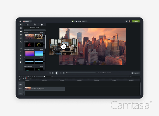 Camtasia software interface.