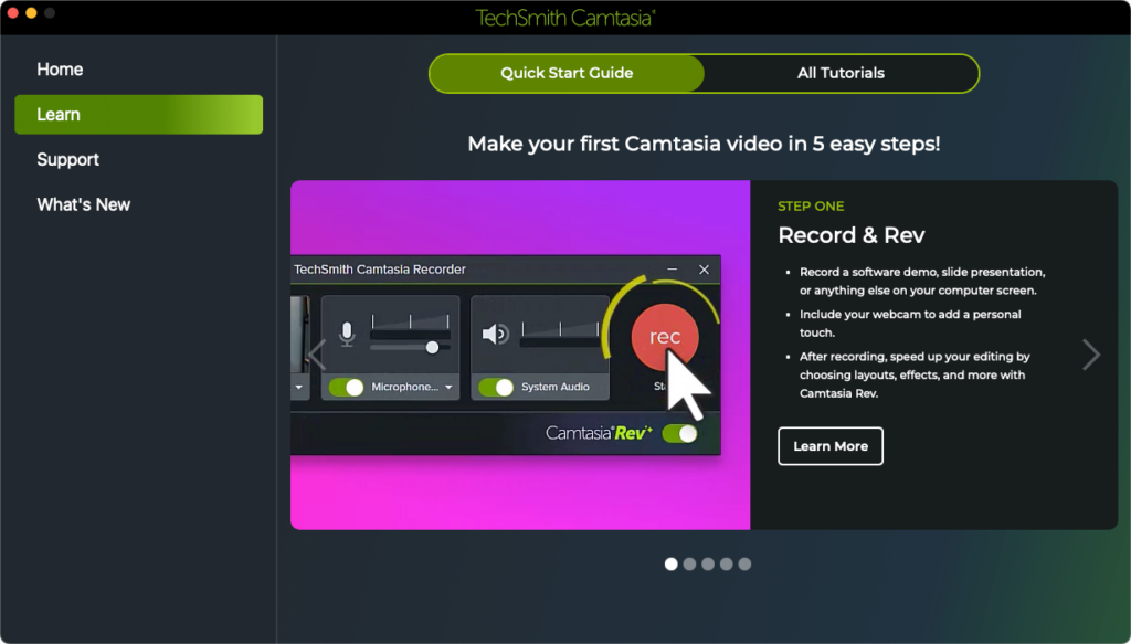 customer onboarding example from camtasia