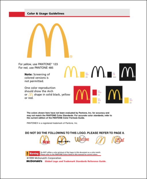 McDonalds brand guidelines example