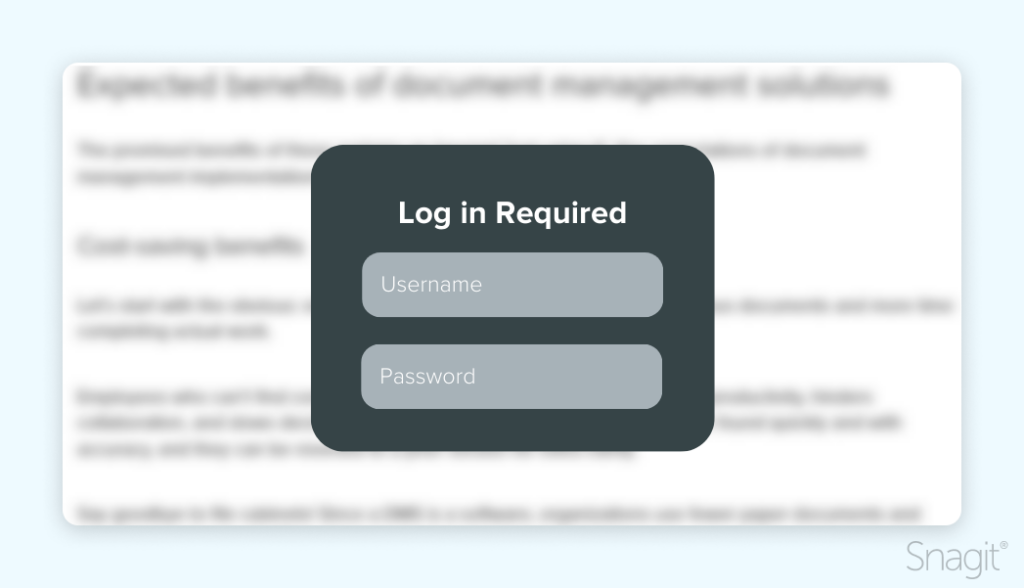 A log in portal to access secure documents.