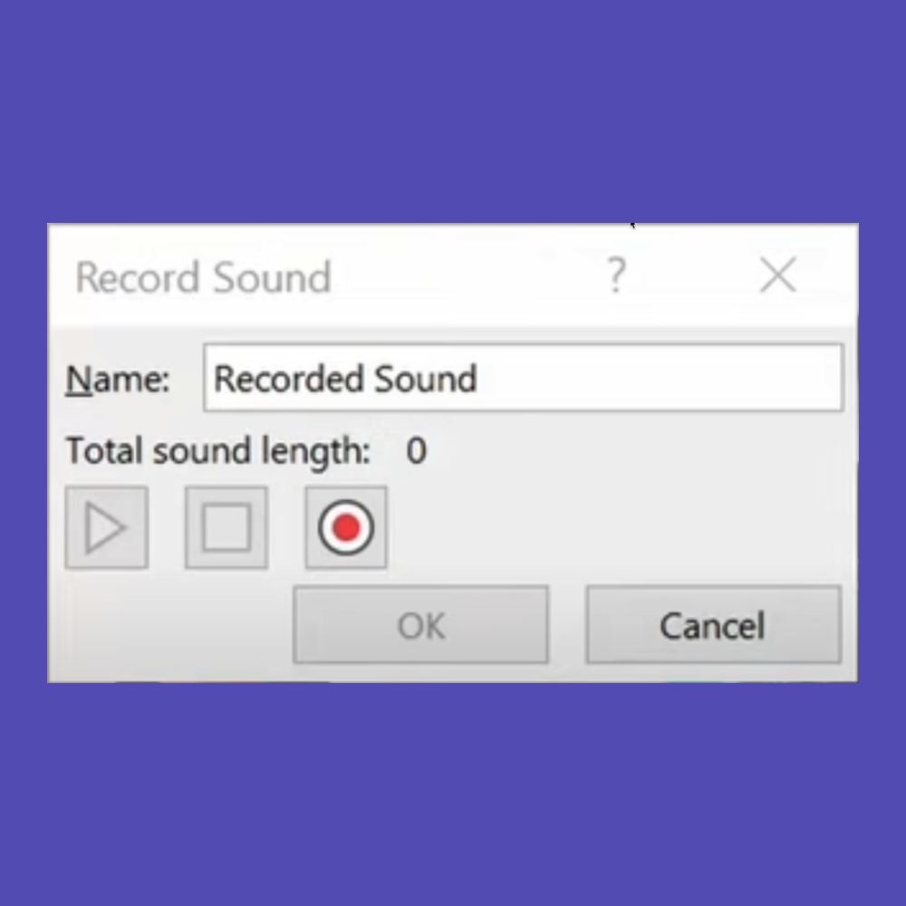 powerpoint presentation record sound user interface