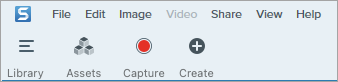 Bouton Assets dans la barre d’outils de Snagit Editor