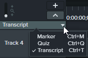 Timeline Tray dropdown