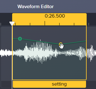 Ziehen des Lautstärke-Keyframes im Waveform-Editor