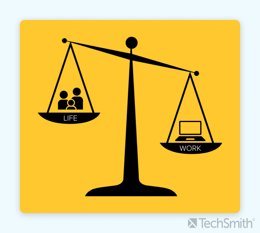 A scale balancing work time and personal time.