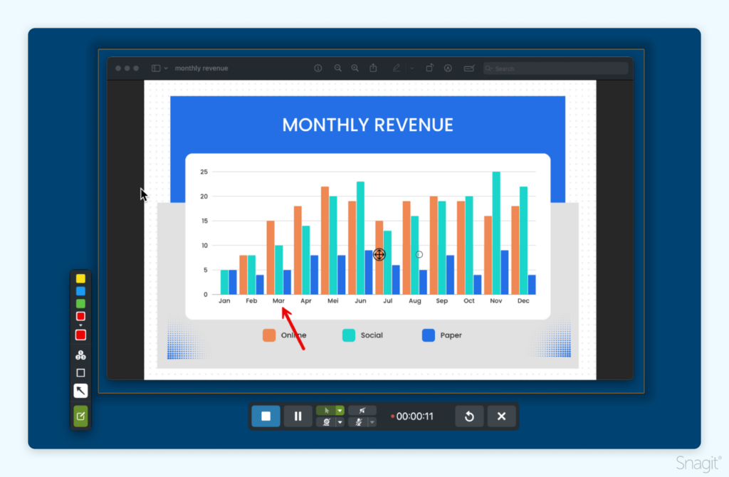 Screen draw feature in Snagit